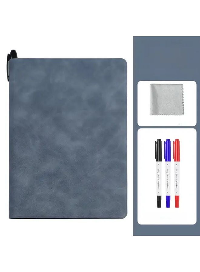 Gray Whiteboard Notebook Set With Erasable Pen And Wipe Cloth Draft Book Notepad Office Plan Board - Image 5